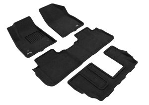 GMC Acadia Floor Mats - Front, Rear and Third Row - 3D MAXpider - Elegant - Black - `17-`23